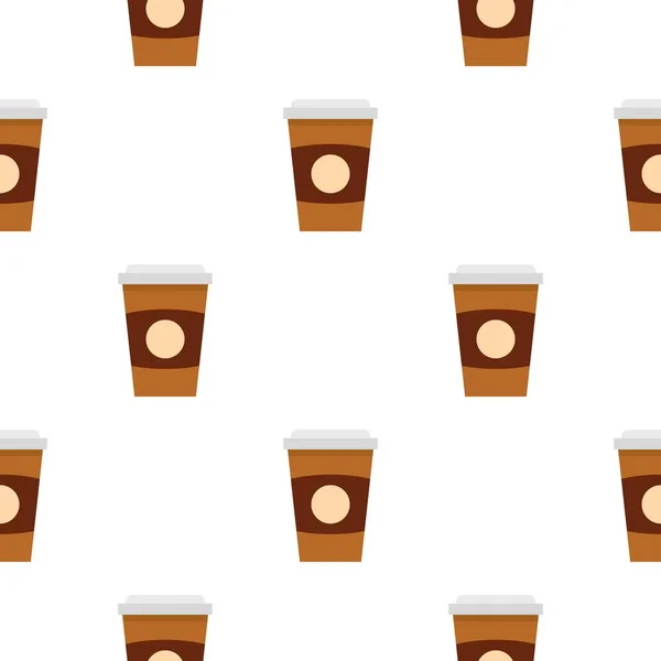 Kahverengi kağıt kahve fincanı deseni sorunsuz — Stok Vektör