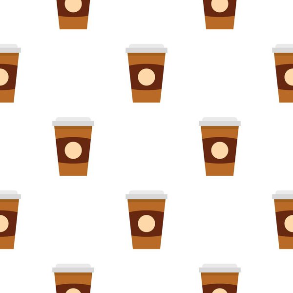 Brown paper coffee cup pattern seamless