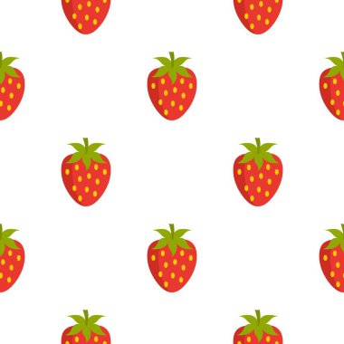 Kırmızı taze çilek deseni düz