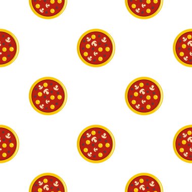 Yumurta sarısı, zeytin, mantar, domates desen pizza