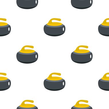 Düz sarı tutamaç desenli taş curling