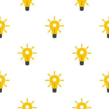 Sarı parlak ampul deseni düz