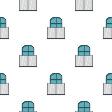 Balkon cam çit desenle düz