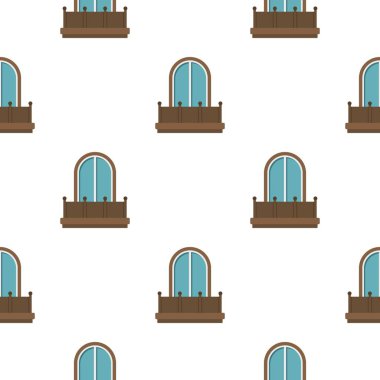 Düz bir kemerli pencere desenli Retro balkon