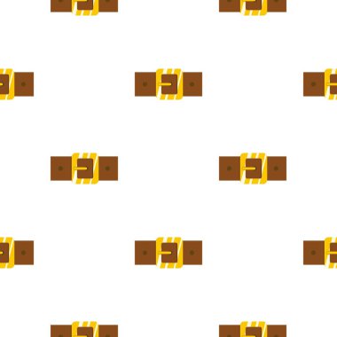 Kahverengi deri kemer altın kare tokası desenli