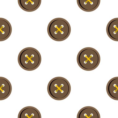 Kahverengi giyim düğmesini desen düz