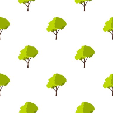 Düz tüylü taç desenli yeşil ağaç