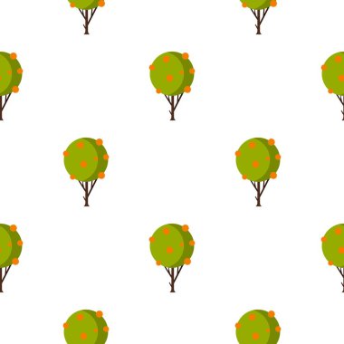 Ağaç meyve desenli flat