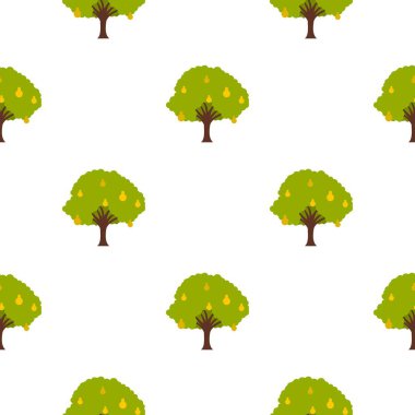 Büyük ağaç meyve desenli flat