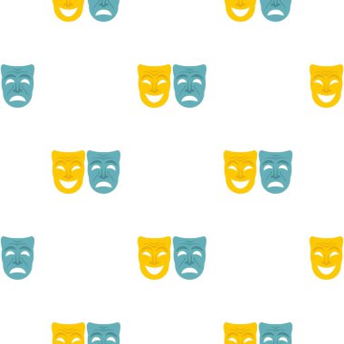 Mutlu ve hüzünlü maskesi desen düz