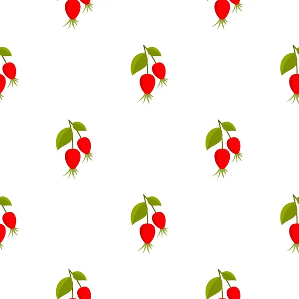 フラット dogrose パターンの熟した果実 — ストックベクタ