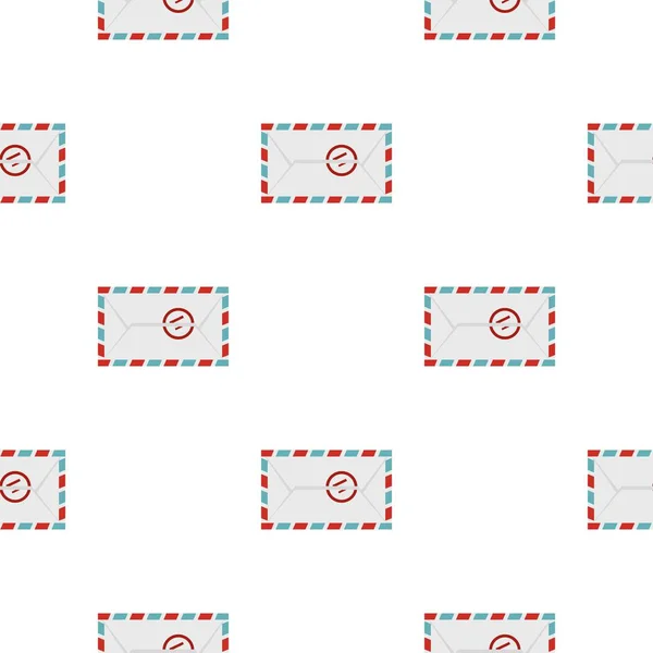 Enveloppe affranchie avec motif timbre plat — Image vectorielle