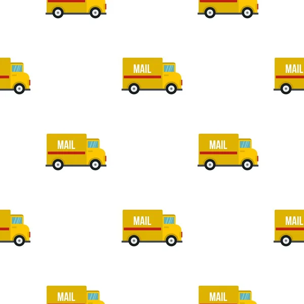 Yellow mail truck pattern flat — Stock Vector