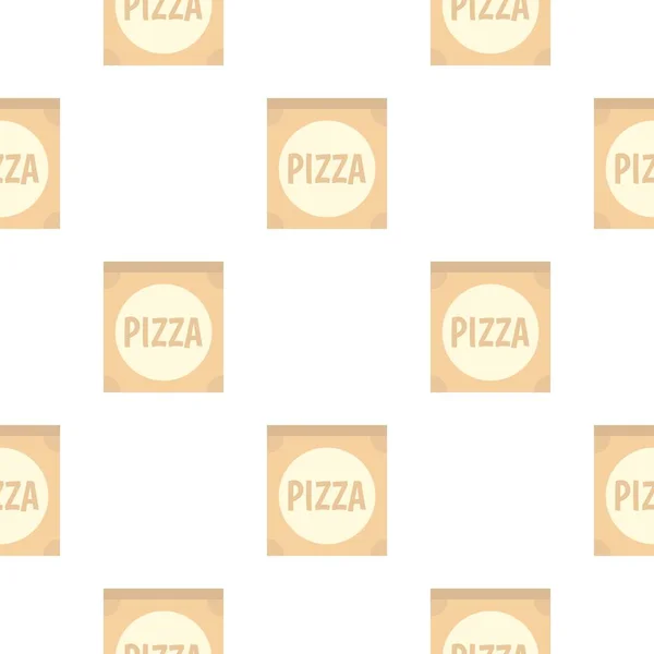 Cardboard box with pizza pattern flat — Stock Vector