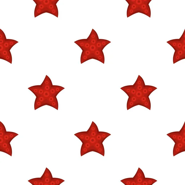 Red starfish pattern flat — Stock Vector