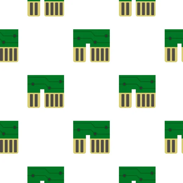 Computer chipset pattern flat — Stock Vector