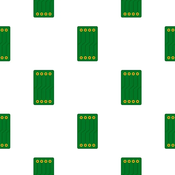 Placa de circuito verde padrão plana — Vetor de Stock