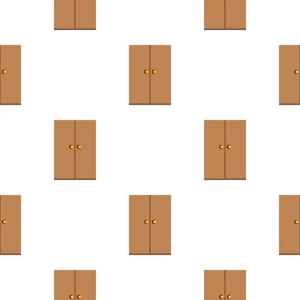 Wooden wardrobe pattern flat — Stock Vector