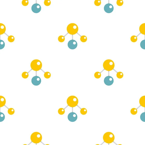 Patrón de estructura atómica amarilla y azul plano — Archivo Imágenes Vectoriales