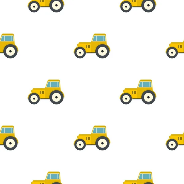 รูปแบบรถแทรกเตอร์สีเหลืองแบน — ภาพเวกเตอร์สต็อก