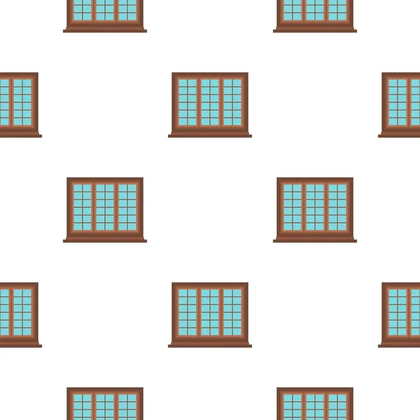 Wooden brown tricuspid window pattern flat — Stock Vector
