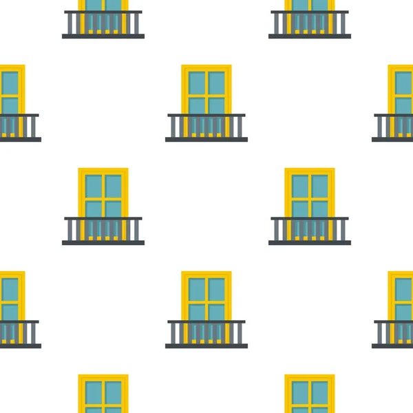 Balcon avec un motif de fenêtre jaune plat — Image vectorielle
