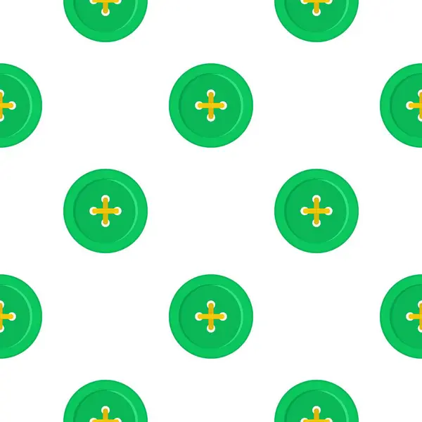 Yeşil dikiş düğme desen düz — Stok Vektör