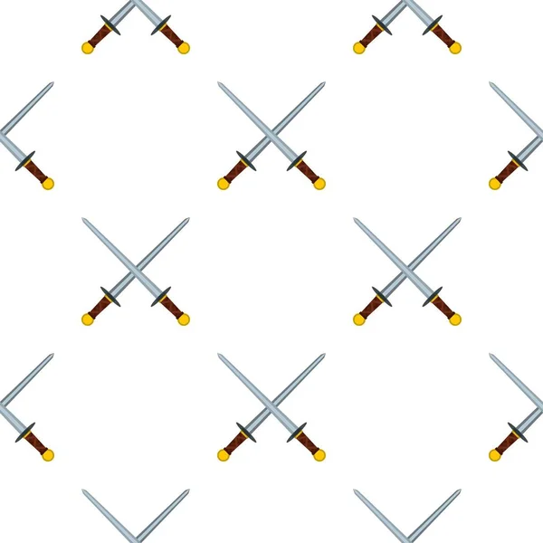 Middeleeuwse zwaarden patroon flat — Stockvector
