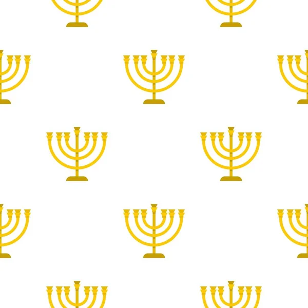 Menorá judía con patrón de velas plana — Vector de stock