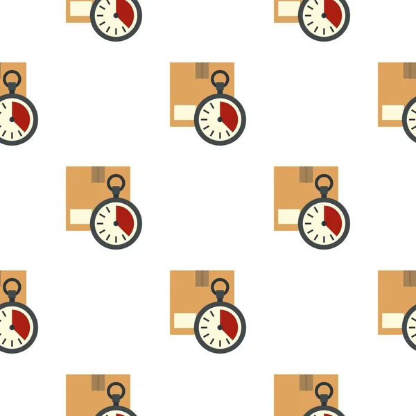 Düz kronometre desenli karton kutu — Stok Vektör