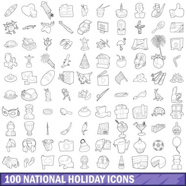 100 ulusal tatil simgeler kümesi, stil anahat