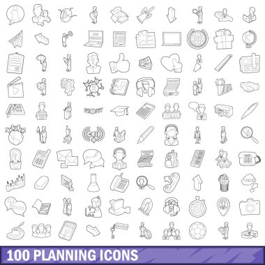 100 Icons set, anahat stili planlama