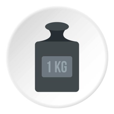 Ağırlığı 1 kg simgesini daire