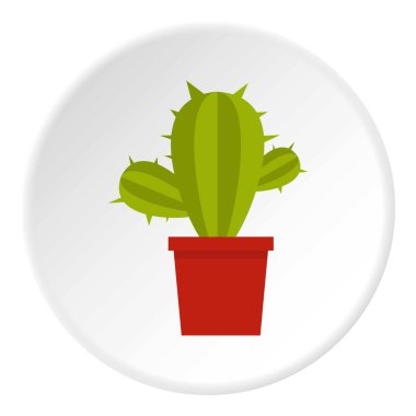 Kaktüs çiçeği pot simgesini daire