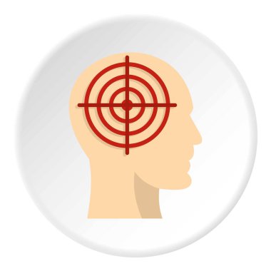 Kırmızı crosshair simgesini daire ile insan kafası