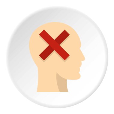 Kızıl Haç ile adam baş siluet simge içinde