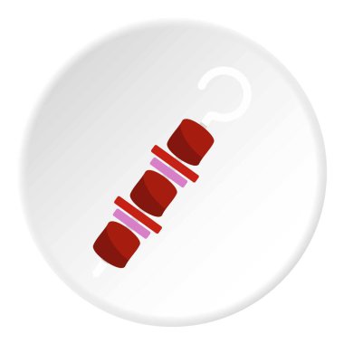 Mangal kebap şiş simgesini daire