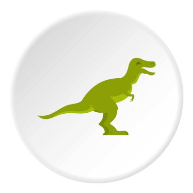 Yeşil theropod dinozor simgesini daire