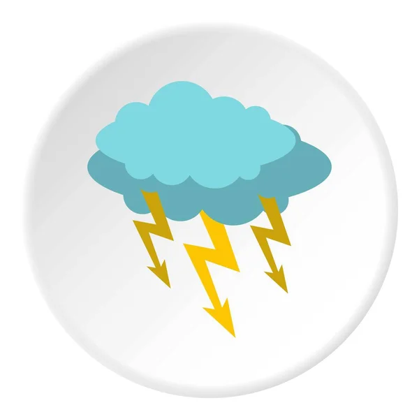 Tempesta nube fulmine icona cerchio — Vettoriale Stock