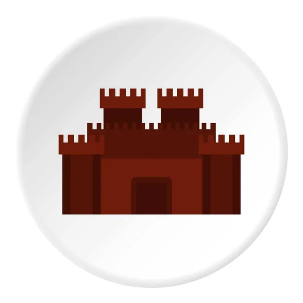 Fortress with gate icon circle — Stock Vector