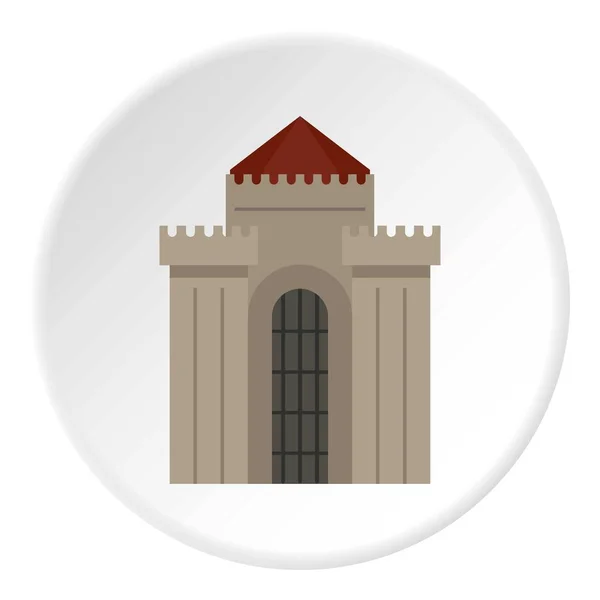 Edificio medieval icono círculo — Vector de stock