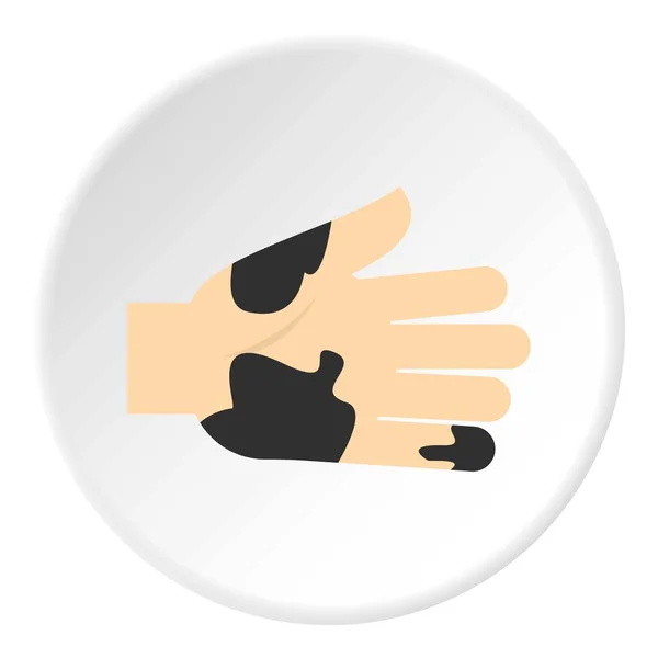 Main avec des taches sales icône cercle — Image vectorielle