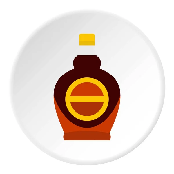 Fles ahornsiroop pictogram cirkel — Stockvector