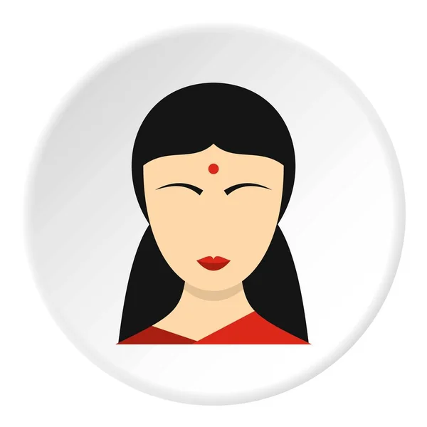 India chica icono círculo — Vector de stock