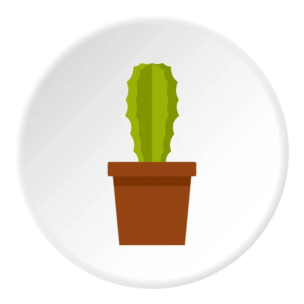 Potted cactus icono círculo — Vector de stock