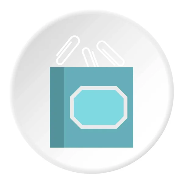 Lápiz afilado azul con círculo icono de goma de borrar — Vector de stock