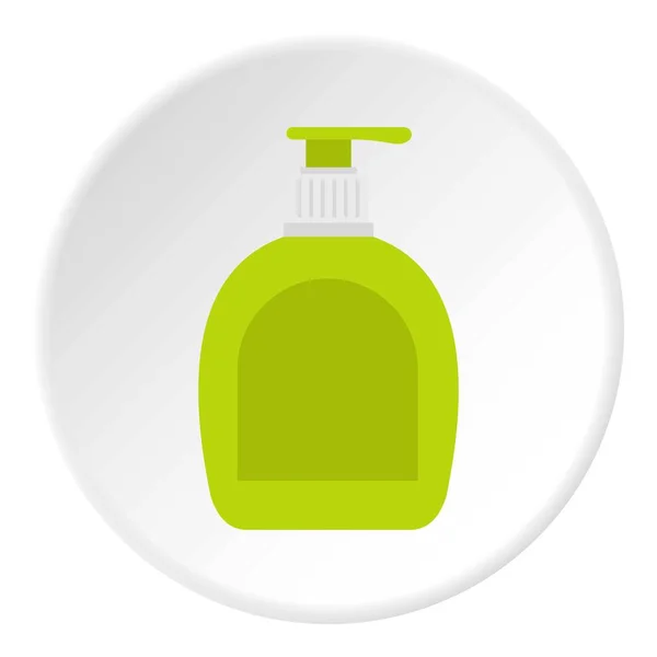 Botella verde con círculo icono de jabón líquido — Archivo Imágenes Vectoriales