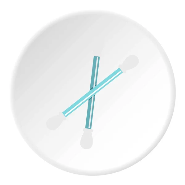 Blå plast bomull svabb ikonen cirkel — Stock vektor