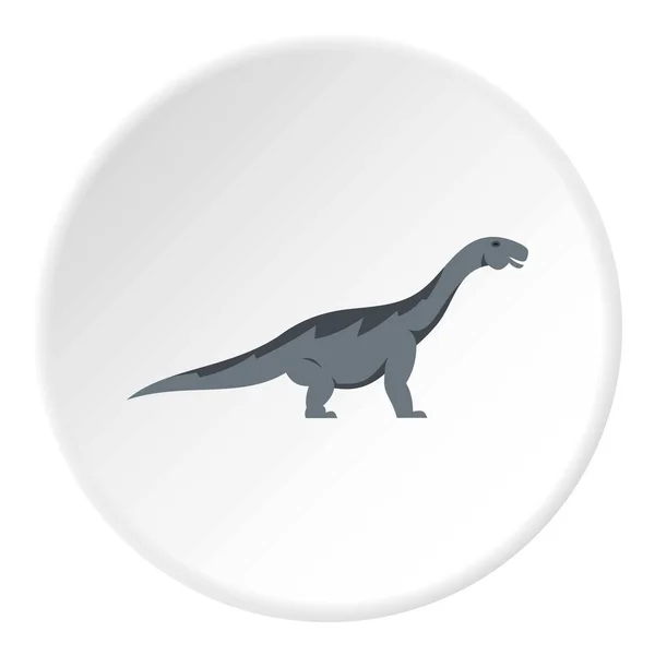 Grey titanosaurus dinosaur icon circle — Stock Vector