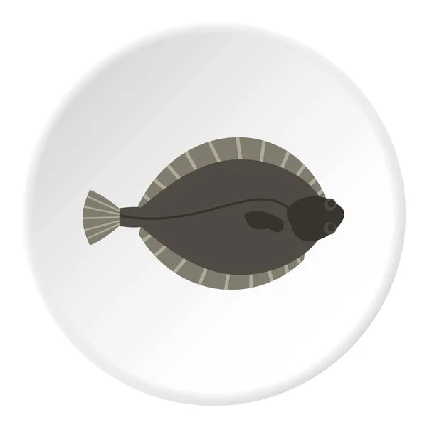 Flounder fish icon circle — Stock Vector
